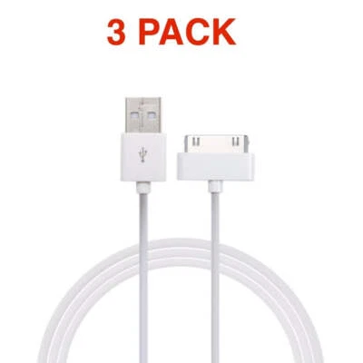 3pcs 30-Pin To USB 3ft Charge Sync Cable Charger for iPad iPod Classic Nano - Image 1 of 4