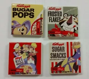 JUEGO DE CERÁMICA KELLOGGS/4 ESCAMAS ESMERILADAS HUELE ARROZ KRISPIES SUGAR POPS IMANES - Imagen 1 de 6