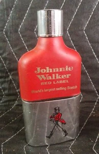 LEERE Vintage Sammlerstück Johnnie Walker Red Label Scotch Half Pint Flasche mit Hülle - Bild 1 von 5