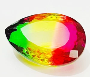 Turmalina sandía certificada 65+ quilates piedra preciosa suelta multicolor corte pera W601 - Imagen 1 de 12