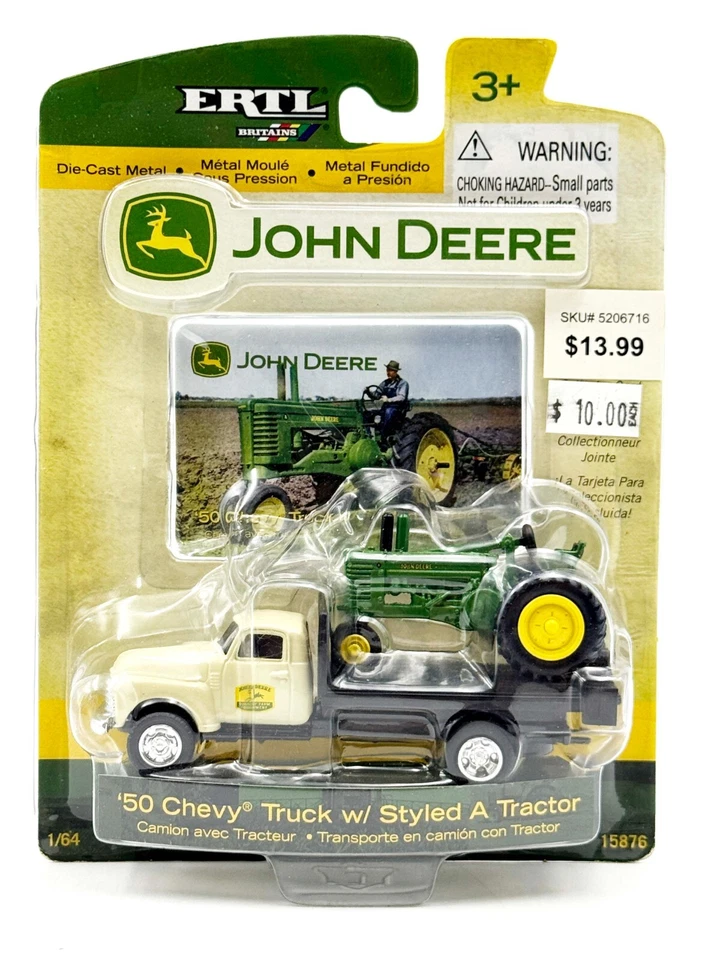 1/64 1950 John Deere Chevy Truck w/ Styled A John Deere Tractor - Image 1 of 1