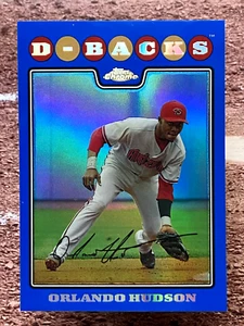 2008 Topps Chrome Blue Refractor Orlando Hudson #55 Arizona Diamondbacks - Bild 1 von 2