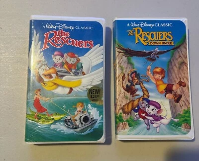 Disney The Rescuers / The Rescuers Down Under VHS Movie Lot Clamshell - Image 1 of 3