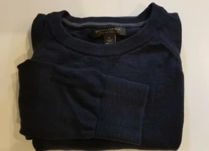BANANA REPUBLIC MENSDark BLUE 100% COTTON  CREWNECK SWEATER SZ L A88* - Picture 1 of 7