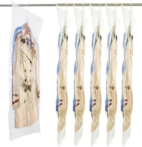 6 Long Hanging Vacuum Storage Bags for Clothes, Vacuum Sealer Space Bags for Coa - Picture 1 of 4