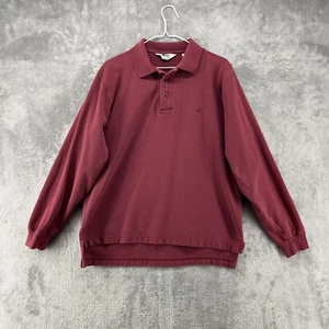 REI Employee Shirt Mens Medium Red Maroon Polo Shirt Uniform Long Sleeve - Picture 1 of 14