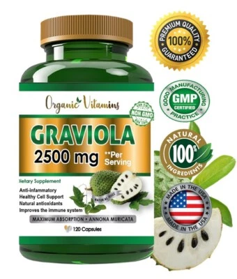 Graviola 120 suporte gástrico saúde úlcera suporte tireoidiano próstata - Imagem 1 de 4