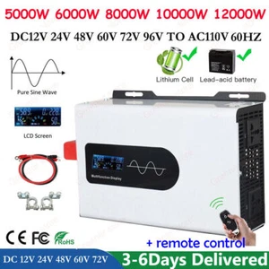 Pure Sine Wave Inverter 5000W 8000W 10000W 12000W 12V 24V 48V 72V Solar Off Grid - Picture 1 of 28