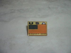 SYDNEY 2000 SUMMER OLYMPICS USA SUPPORT LAPEL PINBACK AMERICAN FLAG - Picture 1 of 2