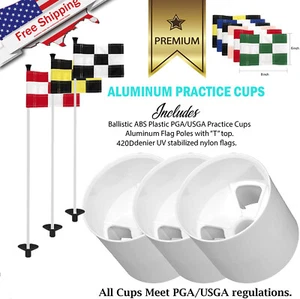 Juego de tazas de aluminio premium con orificio de pasador de golf verde de palo de golf   - Imagen 1 de 7