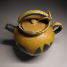 Théière poterie amphore céramique grès coulure fait main vintage art déco N6628
