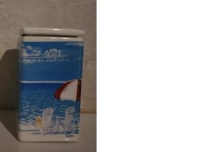 Cypress Seaside Escape Blue Shells Beach  Ocean  Sea Theme Bath Canister, NEW - Picture 1 of 6