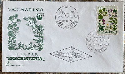 SAN MARINO 1977 FIRST DAY COVER BEAUTIFUL FLOWERS POSTAGE STAMP - Image 1 of 3