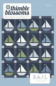 Quilt Pattern SAIL Moda THIMBLE BLOSSOMS Camille Fat Quarter Friendly NANTUCK - Picture 1 of 5