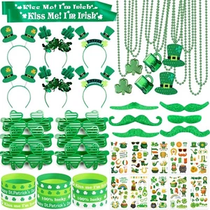 144Pcs St. Patrick's Day Accessories Party Favor Set, Tattoo Stickers, Neckla... - Picture 1 of 8