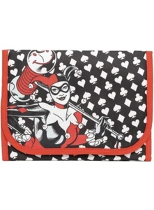 DC Comics Harley Quinn Cosmetic Makeup Travel Bag Toiletry Case w/ Hanging Hook - Picture 1 of 5
