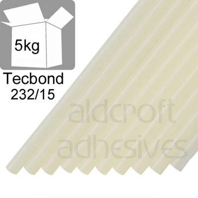 POWER ADHESIVES LTD General Purpose 15mm Hot Melt; TECBOND 232/15, 5Kg Translucent Glue sticks