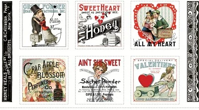 All My Heart 24in x 43in Valentine Ads Patch Panel by Riley Blake Fabrics - Image 1 of 4