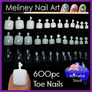 600Pc Toe Nails Full Cover Gel Art Acrylic Nail Manicure salon supply  - Picture 1 of 5