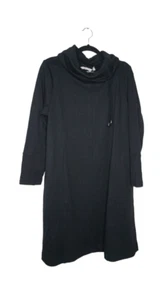 Soft Surroundings Sz Large Caryn Cozy Cowl Dress Black Warm Winter Long Sleeve - Picture 1 of 5