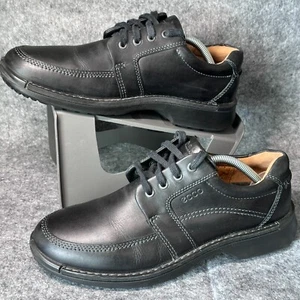 ECCO Fusion II - Size 8 - Black Leather Comfort Oxford Shoes - Picture 1 of 9