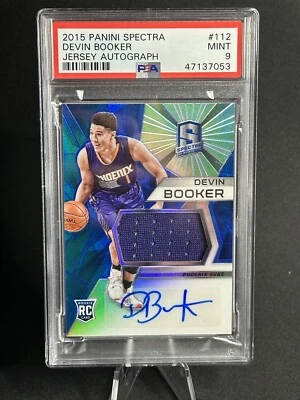 2015 Panini Spectra Devin Booker Jersey Autograph #112 PSA 9 - Image 1 of 2