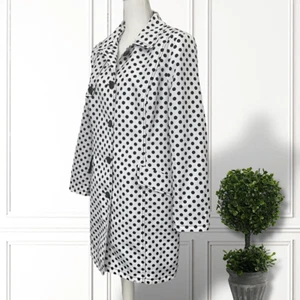Jessica White Black Polka Dot Raincoat Jacket Sz L (14-16) - Picture 1 of 14