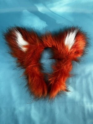 FOX EARS Faux Fur Headband Halloween Costume Cosplay One Size - Image 1 of 2