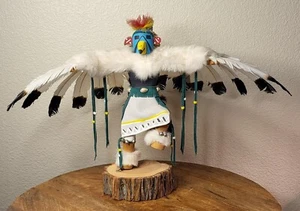 American Eagle Native American Hopi Carved Katsina Kachina Doll Signed Large - Picture 1 of 8