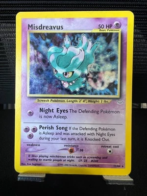 Pokemon Card Misdreavus 11/64 Holo Rare Neo Revelation Original WOTC - Image 1 of 4