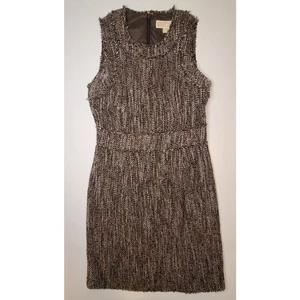 Vestido Michael Kors Tonos Marrón Tweed Mezcla Lana Talla 4 Sin Mangas - Imagen 1 de 7