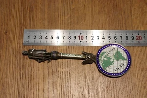 Rare Old Silver & Enamelled Spoon Christopher Columbus 1893 Chicago Exposition - Picture 1 of 12