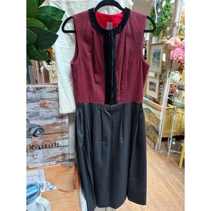 Tostmann Original Trachten Dirndl Dress Size 44 Red Black Velvet Trim Alpine - Picture 1 of 3