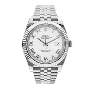 Reloj Rolex Datejust 41 41 mm esfera blanca números romanos oro blanco - Imagen 1 de 5