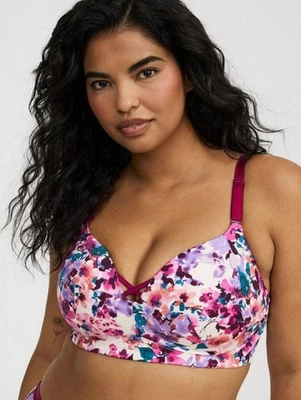 Sujetador Push Up Torrid Dream Sin Alambres 44DD Robin Floral-Rosa Nuevo con Etiquetas Foto 1 de 3
