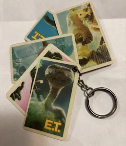 E.T. Movie Key Chain Fob King Ring Vintage Double Sided Card Free Fast Shipping - Bild 1 von 12