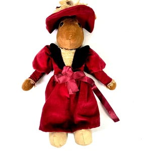 Lovely Vintage Christmas Victorian Lady Mouse Doll Soft Toy 1950's/60s - Picture 1 of 8