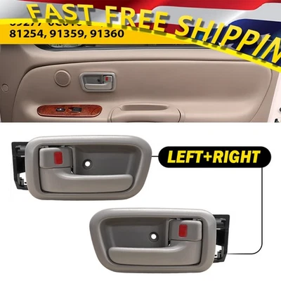 Manija de puerta interior beige para Toyota Tundra 2000-06 ajuste delantero izquierdo y derecho Foto 1 de 4