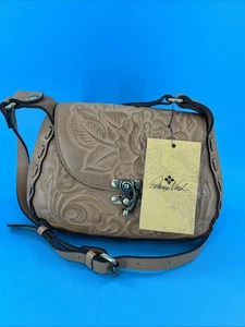 NEW Patricia Nash Rosetool Lucia Handbag Biscuit/Natural Leather EXCELLENT - Picture 1 of 10