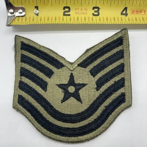 U.S. Military Air Force Technical Sergeant Rank Patch Cut Insignia E6 Subdued 4” - Picture 1 of 4