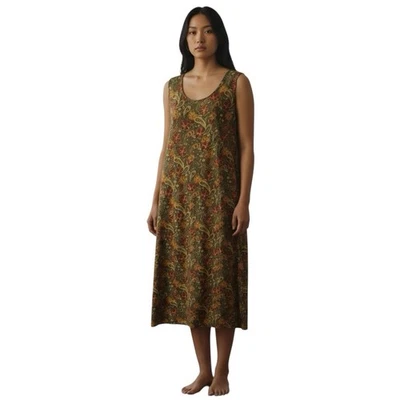 Vestido Midi Woolrich Años 80 90 De Colección M Tonos Terrosos Floral Paisley Cottagecore Boho Foto 1 de 4