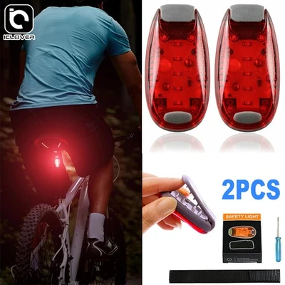 2PCS LED Night Safety Light Clip On Strobe Running Cycling Walking Warning Light - Image 1 of 4