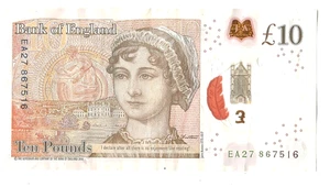 £10 Schein - Polymer - Jane Austen - Sarah John - selten! - EA27 - Guter Zustand. - Bild 1 von 2