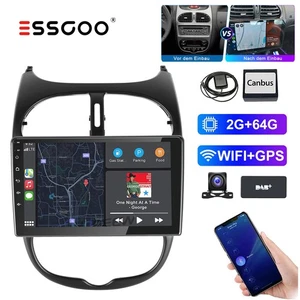 Android 13 Autoradio Carplay GPS Navi WIFI BT DAB 64GB Für PEUGEOT 206 2001-16 - Bild 1 von 13