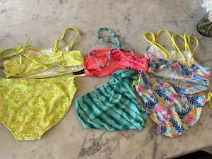 Girls Bikini Swimsuits Total 3 Size 14 Cat And Jack New All With tags - Picture 1 of 5