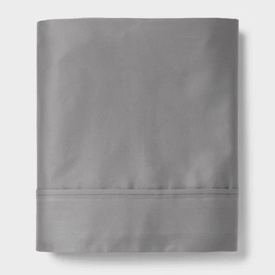 Threshold Performance Cotton Sateen Flat Sheet - Classic Gray, Full #8608 - Image 1 of 4