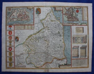 Mapa antiguo original NORTHUMBERLAND, JOHN SPEED, edición Basset & Chiswell, 1676 - Imagen 1 de 7