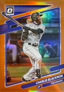 Charlie Blackmon 2021 Donruss Optic Orange Prizm Parallel #50/125 - Rockies #128