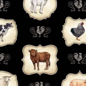Marcos de tela para animales de granja - negros - Imagen 1 de 1