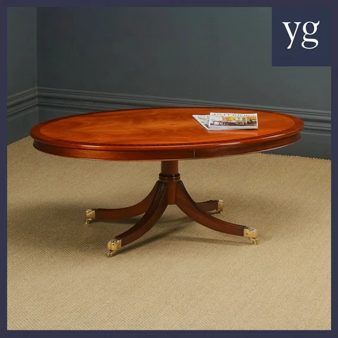 Georgian Regency Style Flame Mahogany Coffee Table by Charles Barr (c. 1980) Cover